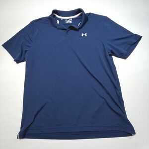 Under Armour Men's‎ HeatGear Polo Shirt Navy Blue XL Loose Fit